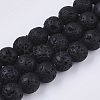 Spray Painted Natural Lava Rock Beads Strands G-N0324-B-01-1