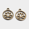 Tibetan Style Filigree Alloy Pendants TIBEP-5354-AB-FF-1