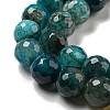 Faceted Natural Dragon Veins Agate Beads Strands X-G-F447-12mm-P07-4