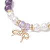 Bowknot Brass Charms Bracelets BJEW-JB12805-4