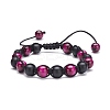 Round Stone Braided Bead Bracelets Set BJEW-JB07260-04-1