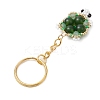 Handmade Glass Seed Beads & Green Aventurine Turtle Pendant Keychain KEYC-MZ00024-03-4