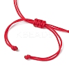 Heart with Word 2024 Acrylic Braided Bead Bracelet BJEW-JB09780-01-4