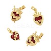 4Pcs 4 Styles Brass & Glass Pendants KK-FS0001-83-2