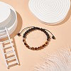 Natural Tiger Eye & Lava Rock Braided Bead Bracelet BJEW-TA00188-01-6