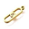 304 Stainless Steel Rhinestone Oval Pendants STAS-Q348-29G-2