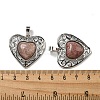 Natural Strawberry Quartz Peach Love Heart Pendants G-G158-01S-3