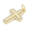 Brass Micro Pave Clear Cubic Zirconia Pendants KK-G522-51G-03-2