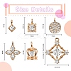 12Pcs 6 Style Brass Pendants ZIRC-SZ0001-37-2