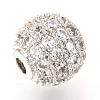 Brass Micro Pave Cubic Zirconia Beads ZIRC-Q013-12mm-142P-2