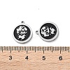 304 Stainless Steel Black Enamel Charms STAS-M102-17P-04-3