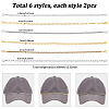 12Pcs 6 Styles 304 Stainless Steel Link Baseball Cap Chain AJEW-SC0003-64-2