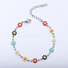 Daisy Alloy Enamel Link Chain Bracelets for Women FS-WGBA8A6-01-1