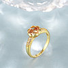 Romantic Real 18K Gold Plated Brass Cubic Zirconia Flower Party Rings RJEW-BB14635-8G-3