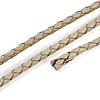 Braided Cowhide Leather Cord NWIR-N005-01O-3mm-3