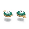 Golden Tone Brass Enamel Charms KK-Q571-05-M-2