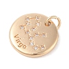 Brass with Clear Cubic Zirconia Pendants KK-N256-24F-G-2