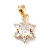 Rack Plating Brass Micro Pave Clear Cubic Zirconia Pendants ZIRC-F128-01G-2
