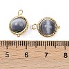 Rotatable Cat Eye Round Pendants KK-B157-37A-G-3