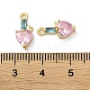 Brass Micro Pave Cubic Zirconia Charms KK-F872-22G-3