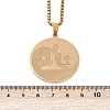 201 Stainless Steel Flat Round Buddhist Meditation Yoga Pendant Necklaces NJEW-K283-33G-3