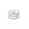 Non-Tarnish 304 Stainless Steel Sun and Moon Open Cuff Ring for Women X-RJEW-S405-152P-1