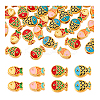 40Pcs 4 Styles Zinc Alloy Enamel Beads ENAM-PH0003-25-6