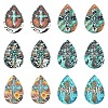 30pPcs 6 Colors Printed Cross Wood Big Pendants WOOD-YW0001-43-1