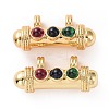 Brass Micro Pave Cubic Zirconia Pendants FIND-A012-01G-2