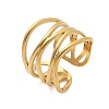 304 Stainless Steel Multilayer Open Cuff Rings for Women RJEW-Z077-01G-02-4