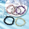 12 Constellation Natural Mixed Gemstone Chip Beaded Stretch Bracelets Sets for Women Men BJEW-JB10264-02-5