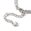 Clear Cubic Zirconia Tennis Bracelet with Heart BJEW-E015-03P-4