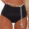 Bowknot Alloy Full Crystal Rhinestone Tassel Waist Belly Chains for Women FS-WG8B8BC-02-2