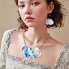 20Pcs 5 Style Silk Artificial Rose Flower Pendant PALLOY-TA00202-8