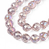 Electroplate Transparent Glass Beads Strands EGLA-N002-26-C01-3