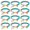 Synthetic Turquoise Round Beaded Stretch Bracelet BJEW-PH01531-02-1