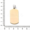 304 Stainless Steel Micro Pave Cubic Zirconia Pendants STAS-U043-23G-3