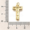 Brass Micro Pave Clear Cubic Zirconia Pendants KK-G521-01G-T-3