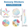 2 Sets Rainbow Color PEVA Anxiety Relief Calm Stickers Strips DIY-OC0011-13-2