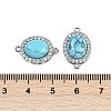 Synthetic Turquoise Oval Connector Charms KK-U043-50P-03-3