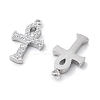 304 Stainless Steel Micro Pave Cubic Zirconia Pendants STAS-Z121-47P-02-3