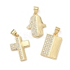 Brass Micro Pave Cubic Zirconia Pendants KK-D426-15G-1