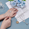 2Pcs Brass Rhinestone Chain Finger Rings Bracelet BJEW-ME0001-02-3