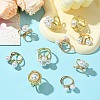 10Pcs 5 Styles Alloy with Plastic Scarf Buckle Ring AJEW-CJ0001-35-5