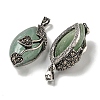 Natural Green Aventurine Horse Eye Pendants G-F766-01AS-01-2