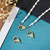 3Pcs Brass Micro Pave Clear Cubic Zirconia Lobster Claw Clasp ZIRC-HS0001-21-5