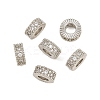 Brass Micro Pave Clear Cubic Zirconia European Beads CU-CBA6A75-13P-1