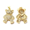 Brass Micro Pave Cubic Zirconia Pendants KK-A180-19G-2