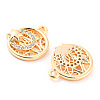 Brass Micro Pave Cubic Zirconia Charms KK-E090-37G-2