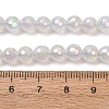 Electroplated Natural Agate Beads Strands G-B191-A07-6mm-01-5